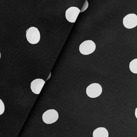 Sergio Hudson Polka Dot Silk Charmeuse Button-Up Blouse, NWT, Black-White XL - Picture 8 of 13